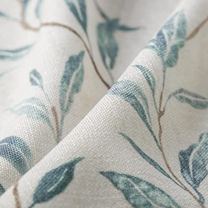 VOGOL Tier Curtains 24 Inch Length, Cute Leaves Print Valances Curtain Privacy Half Window Tiers for Cafe Farmhouse Living Room Bedroom, 30 x 24, 2 Panels - color: Blue, size: 30"W x 24"L (Pack of 2)