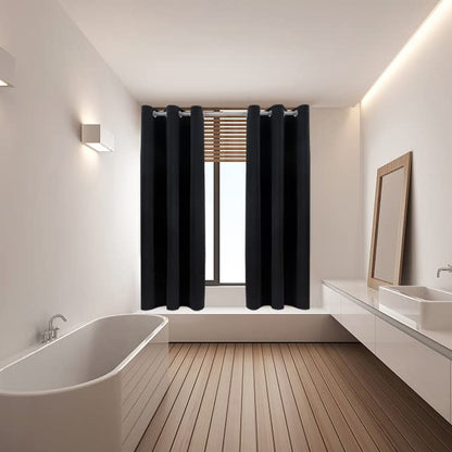 Pickluc Grommet Blackout Curtain for Bedroom, Light Blocking Drapes, Thermal Insulated, Noise Reduction, 42 Inches Wide x 54 Inches Long, Black, 2 Panels - color: Black, size: 42"W x 54"L (Pack of 2)