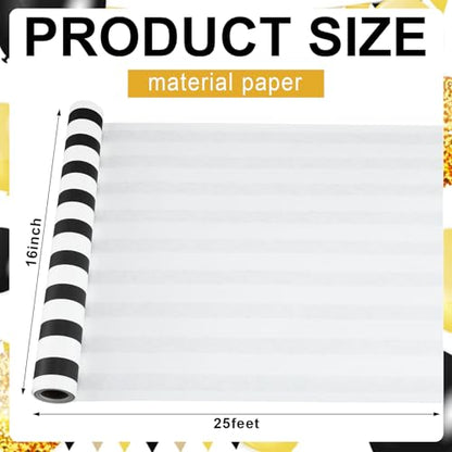 AmazingSpark Striped Table Runner Roll,Black,25' Long X 16" Wide - color: Black, size: 25' Long X 16" Wide