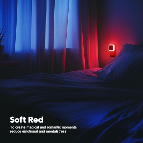 Sujeet Night Light, Night Lights Plug into Wall 8-Pack, Nightlight Plug in Night Light, Dusk to Dawn Night Lamp Led (Red) - color: Red