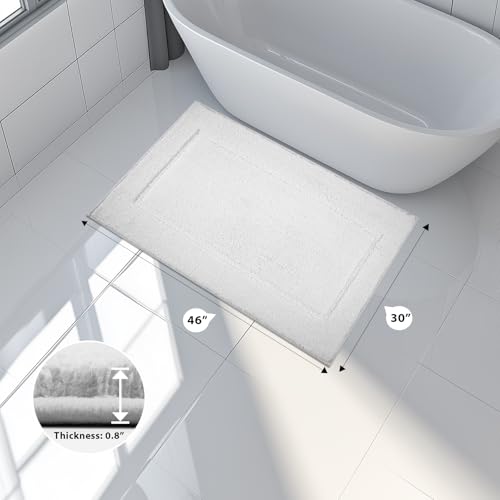 anllugs Bathroom Rugs, 30" x 46" Soft Bath Rugs, White - color: White, size: 30" X 46"