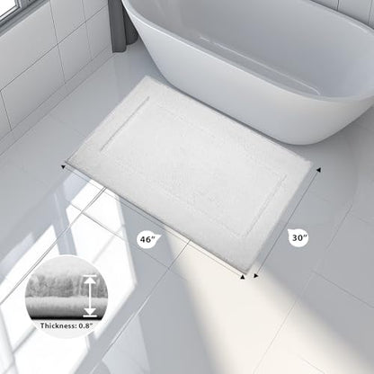 anllugs Bathroom Rugs, 30" x 46" Soft Bath Rugs, White - color: White, size: 30" X 46"