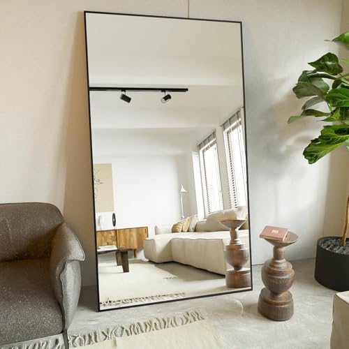 Koonmi 78"x35" Floor Mirror Full Length, Large Black Mirror - color: Black, size: 78"L x 35"W