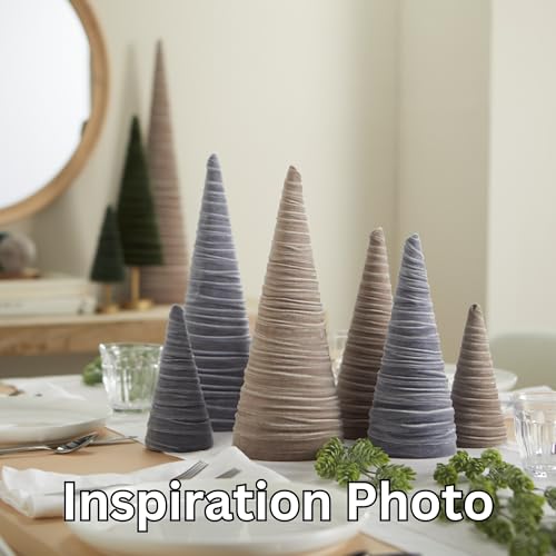 Your Heart's Content Gray Velvet Trees Set of 3 (Gray) - color: Gray