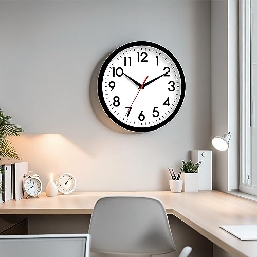 DAXSMY 8 Inch Wall Clock, Battery Operated Silent Non Ticking - color: A-black, size: 8"