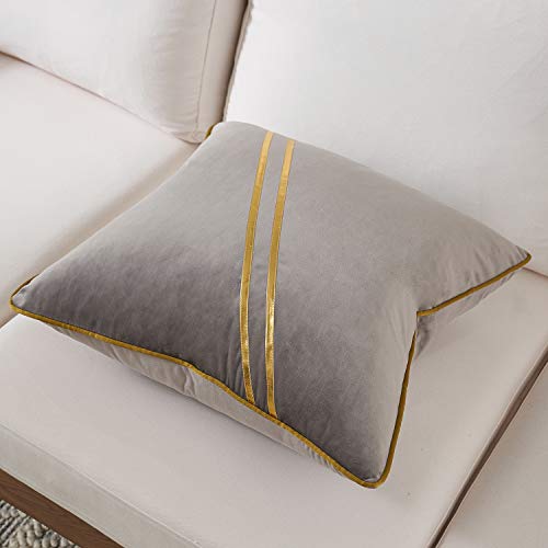 Avigers Throw Pillow Cover 20 x 20 Inch, Grey, Velvet, Hidden Zipper - color: Grey, size: 20" x 20" (Pack of 1)