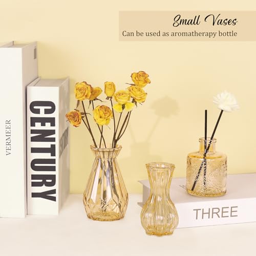 Set of 36 Glass Bud Vases Small Flower Vases for Centerpieces(Champagne) - color: Champagne