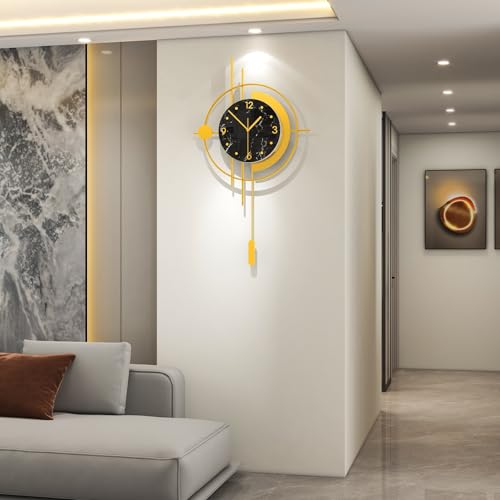 Large Modern Wall Clocks for Living Room Gold Silent Analog Clock - style: Antique