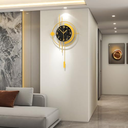 Large Modern Wall Clocks for Living Room Gold Silent Analog Clock - style: Antique