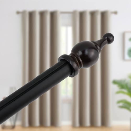 T Tulead Wood Curtain Rod Finials Brown 1.1-Inch 4-PCS - style: Brown, 1.1", 4PCS