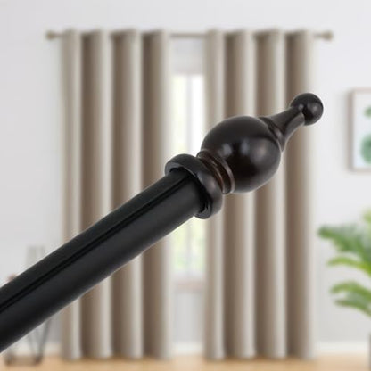 T Tulead Wood Curtain Rod Finials Brown 1.1-Inch 4-PCS - style: Brown, 1.1", 4PCS