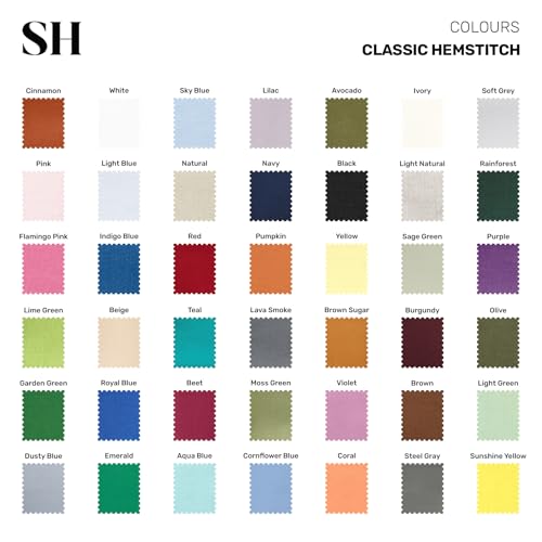 Solino Home 100% Pure Linen Woven Placemats Sky Blue, 14 x 19 in, Set of 4 - color: 09: Sky Blue, size: 14" X 19" (Set of 4)