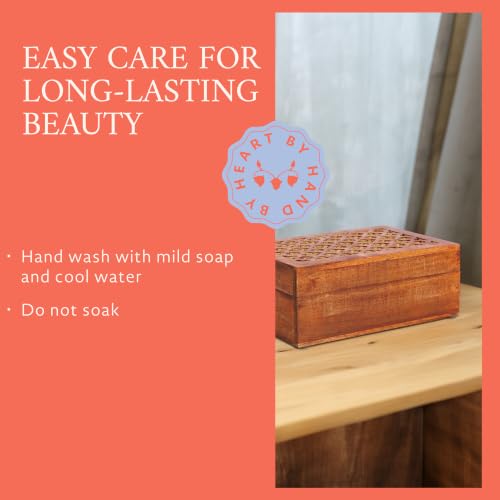 Mela Artisans Trellis Mango Wood Storage Box - Medium Polish, 7.5 in - color: Medium Polish, size: Medium