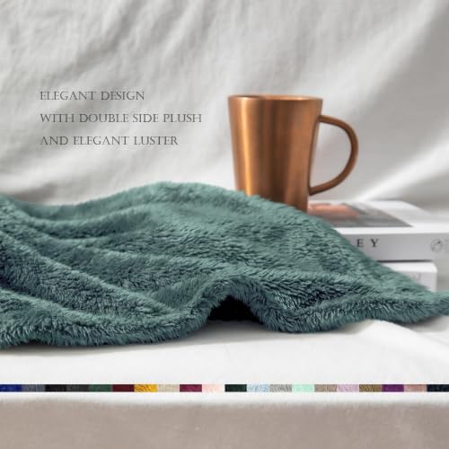 Exclusivo Mezcla Fuzzy Plush Fleece Bed Blanket King Size, Celadon - color: Celadon, size: 104x90 IN