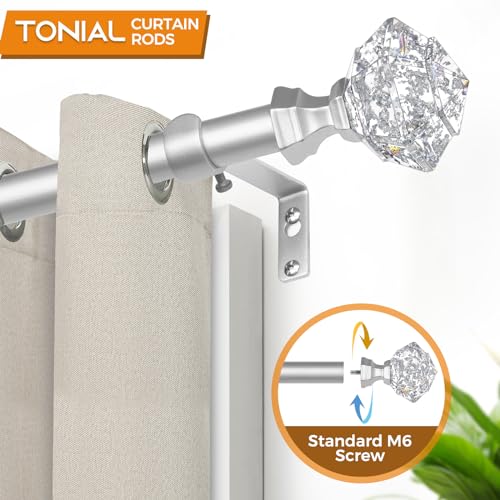 TONIAL Silver Translucent Replacement Finials for 3/4 Inch Curtain Rod - color: Silver