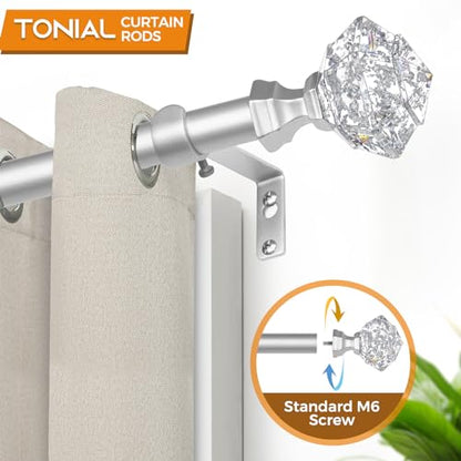TONIAL Silver Translucent Replacement Finials for 3/4 Inch Curtain Rod - color: Silver