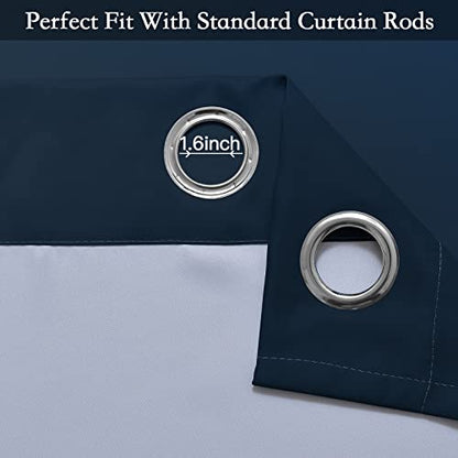 SimpleHome Ombre Navy Blue to Grey White Curtains for Living Room 42Wx63L - color: Navy Blue, size: 42"W x 63"L (Pack of 2)