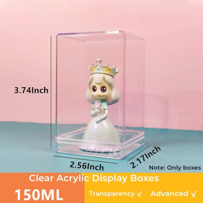 KissYou 2‑Pack Clear Display Box with Lid 3.74 x 2.56 x 2.17 Inch Container - size: 3.74 x 2.56 x 2.17 Inch