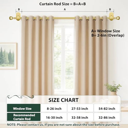 USFOOK Gold Curtain Rods No Drilling 16 to 30 Inch, 2 Pack - color: Gold, size: 16-30"(2 pack)
