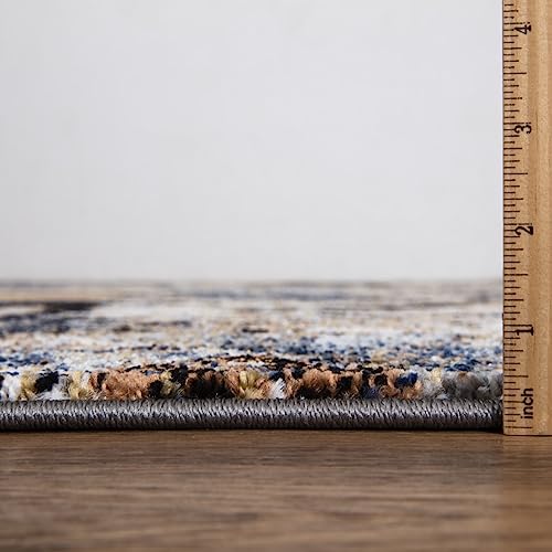Keen Home Design Abstract Non-Shedding Runner Rug, Soft Thick Pile, 2x8 - color: Skies Multi, size: 2'8" x 7'7" (Runner)