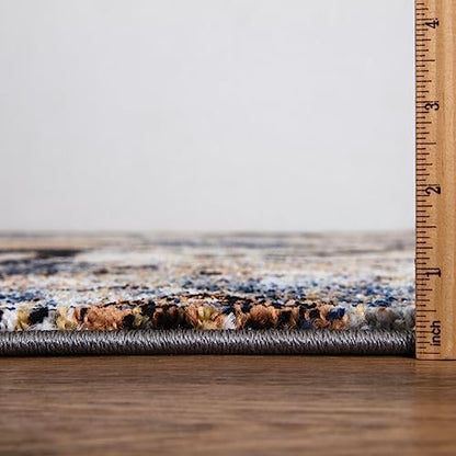 Keen Home Design Abstract Non-Shedding Runner Rug, Soft Thick Pile, 2x8 - color: Skies Multi, size: 2'8" x 7'7" (Runner)