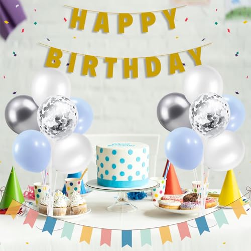 ZJDHPTY 4Set Light Blue Silver Balloon Stand Table Centerpieces Party Decor - color: Light Blue Silver 4