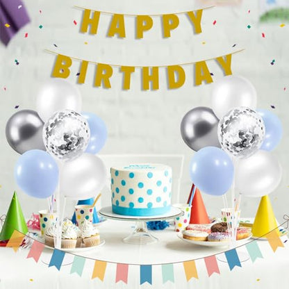 ZJDHPTY 4Set Light Blue Silver Balloon Stand Table Centerpieces Party Decor - color: Light Blue Silver 4
