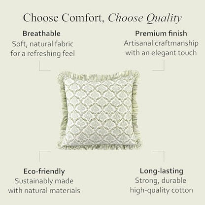 CPC Fern Regal Block Print Ruffle Pillow Cover 18x18 Inch, Pack of 2 - color: Fern Regal, size: 18" x 18" (Pack of 2)