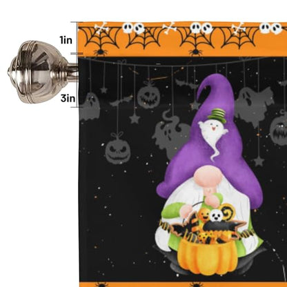 Halloween Black Spooky Gnome kitchen valances for windows 42x12 Inch - color: Halloween-lst-wsj506, size: 42"W x 12"L (Pack of 1)