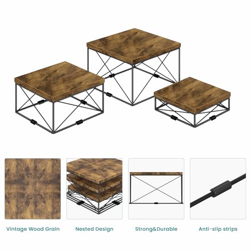 ELITEROO Buffet Risers and Stands, Square Display Risers, Wood Food Riser - size: 6"x7"x8" with X frame