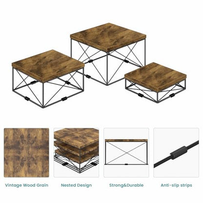 ELITEROO Buffet Risers and Stands, Square Display Risers, Wood Food Riser - size: 6"x7"x8" with X frame