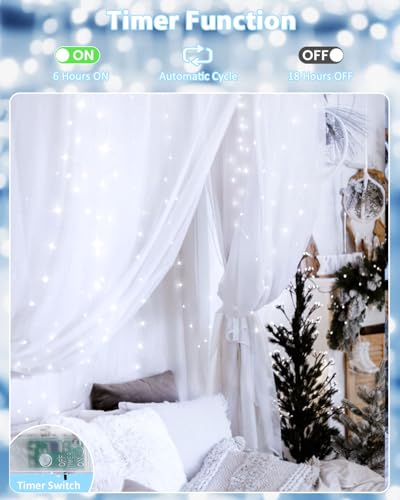 2 Pack 60 LED Fairy Lights Battery Operated with Timer, 20 FT Cool White - color: Cool White, size: 2PK（60LED）