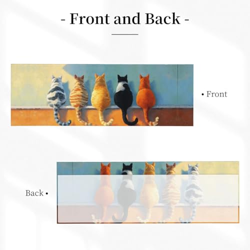 Cute Cat Curtain Valance Short Rod Pocket Window Treatment for Living Room Bedroom Kitchen Bathroom 1 Panel 54" W x 18" L - color: Cute Cat