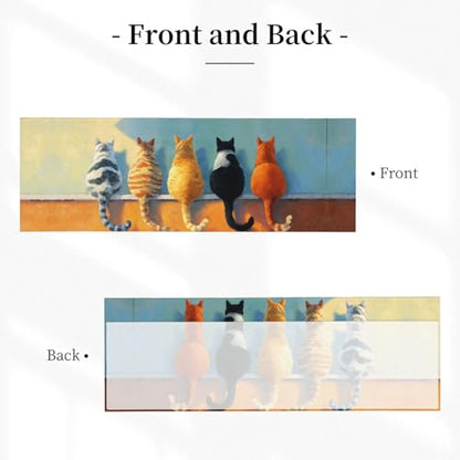 Cute Cat Curtain Valance Short Rod Pocket Window Treatment for Living Room Bedroom Kitchen Bathroom 1 Panel 54" W x 18" L - color: Cute Cat