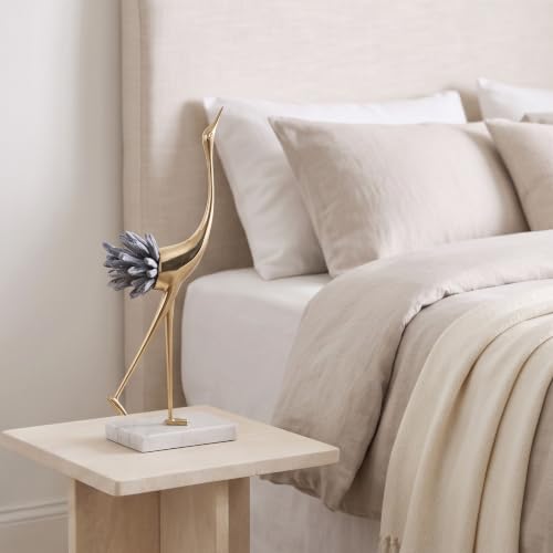 suruim Gold Crane Statue with Blue Crystal Tail, 13.8-Inch - color: Blue, size: A