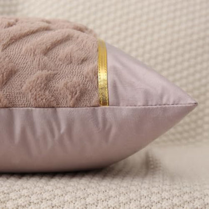 Luxury Patchwork Tufted Throw Pillow Cover 18x18 Inch Set of 2 - color: Grey Pink, size: 18" x 18" (Pack of 2)