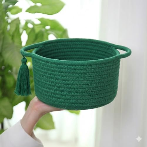 Small Gift Basket Empty to Fill with Gifts Bag & Ribbon, Green - color: Forest Green, size: 1 Pack