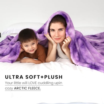 obinsm Purple Fleece Throw Blanket Queen Size, Soft Fuzzy Blankets for Bed - color: Purple Tie Dye Blanket, size: Size 90" x 90"(228 x 228 cm)