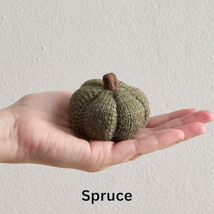 Cozy Mini Knit Pumpkins Set of 5 (Juniper 2.5 Inch Set) - color: Juniper Set 5