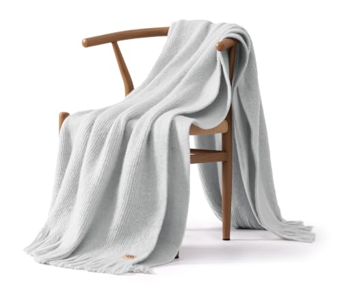 UGG Margot Knit Throw Blanket, Home Decor, 50" x 70", Light Gray (Stone) - color: Light Gray