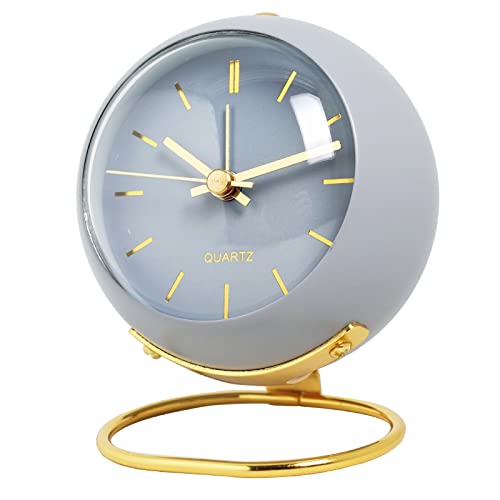 SHISEDECO Small Tableclocks Classic Non-Ticking Tabletop Alarm Clock,Blue - color: Rn-blue