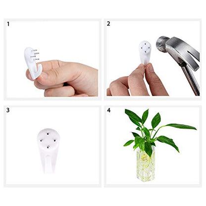 Square Glass Propagation Vase 4 Pack, Wall Hanging Hydroponic Planter - color: Square Tube