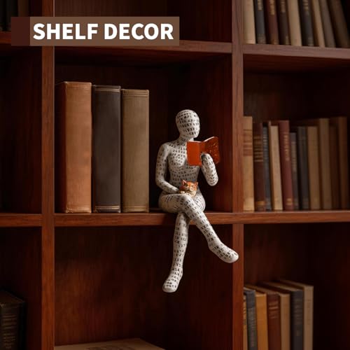 3 Packs Reading Women Thinker Statue, Modern Abstract Decoration on Shelf Table Desk, Home Decor for Living Room, Office