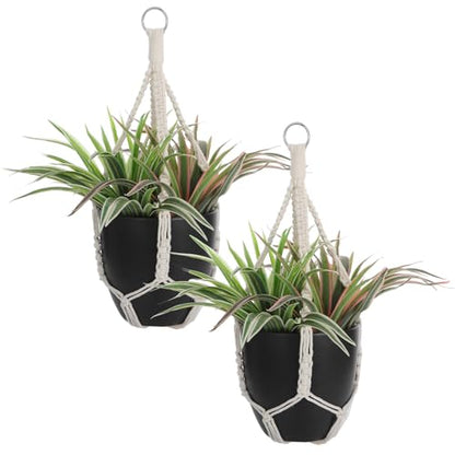 2 Pack Handmade Macrame Plant Hangers, Hanging Planters Baskets