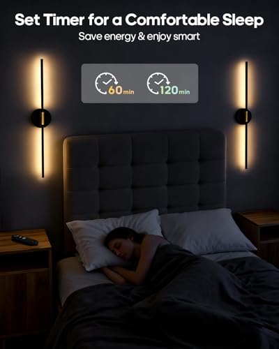 GOODEA Peel and Stick Wall Sconces, Battery Operated Wall Sconces Set of 2