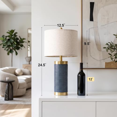 USumkky 24.5'' Ceramic Table Lamps Set of 2 for Bedroom Living Room Blue - color: 24.5“ Blue-2 pack