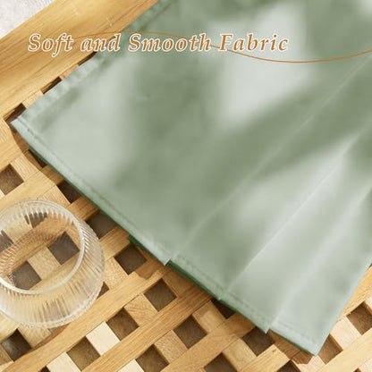 RYB HOME Non See Through Sage Green Sheer Curtains 63 inches Long - color: Sage Green, size: 52"W x 63"L (Pack of 2)