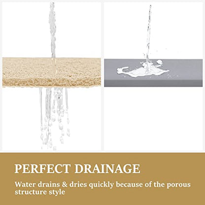 LuxStep Shower Mat Bathtub Mat Non-Slip Bath Mat with Drain, Quick Drying - color: Khaki, size: 24" x 24" (Rectangular)