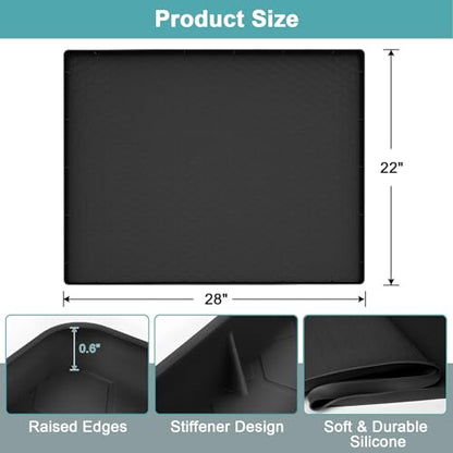 Under Sink Mat 28" x 22", Silicone Under Kitchen Sink Mat, Black - color: Black, size: 28" x 22"