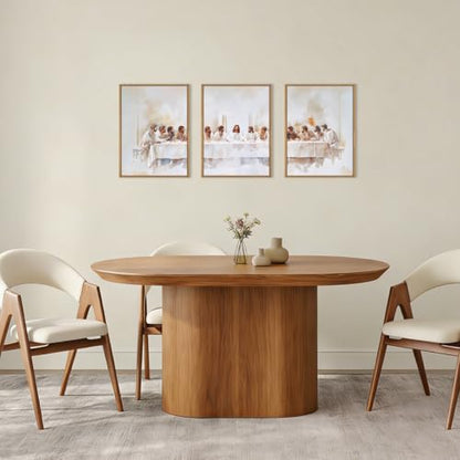 KAIRNE Jesus Last Supper Christian Framed Canvas Wall Art Set-12"x16"x3 - color: Jesus Wall Art, size: 12"L x 16"W